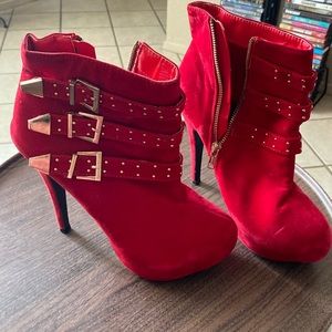 Red with gold hardware size 9 booties